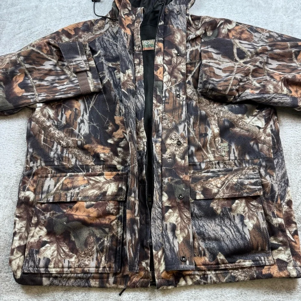 Red Head mesh full zip hooded‎ hunting jacket men’s Sz L mossy oak break up camo